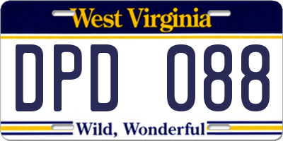 WV license plate DPD088