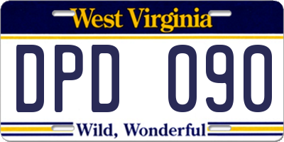 WV license plate DPD090