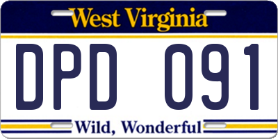 WV license plate DPD091