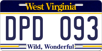 WV license plate DPD093