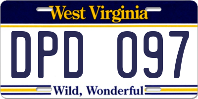 WV license plate DPD097