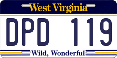 WV license plate DPD119