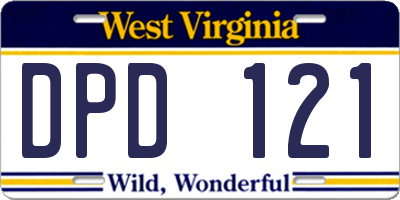 WV license plate DPD121