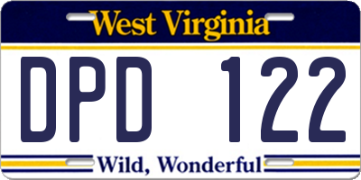 WV license plate DPD122