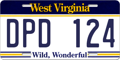 WV license plate DPD124