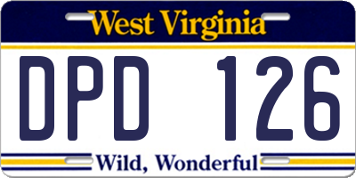 WV license plate DPD126