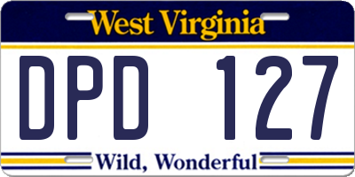WV license plate DPD127