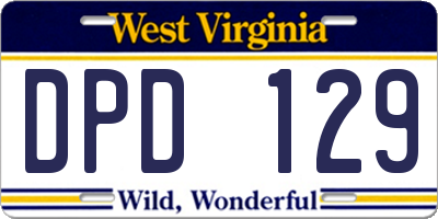WV license plate DPD129