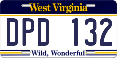 WV license plate DPD132