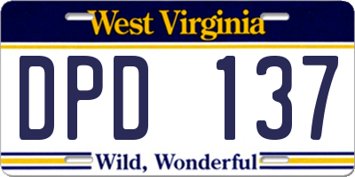 WV license plate DPD137