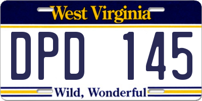 WV license plate DPD145