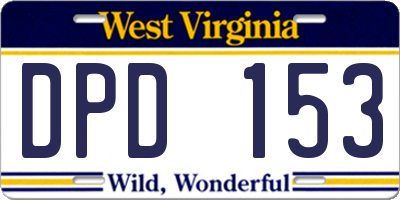 WV license plate DPD153