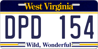 WV license plate DPD154