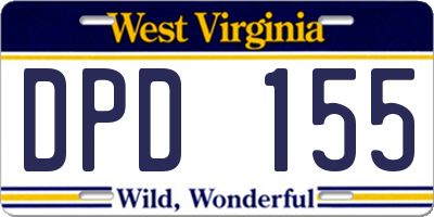 WV license plate DPD155