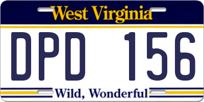 WV license plate DPD156