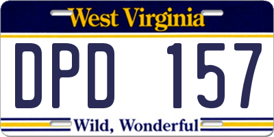 WV license plate DPD157