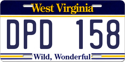 WV license plate DPD158