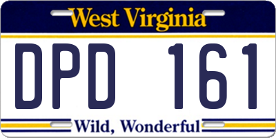 WV license plate DPD161