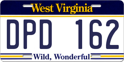WV license plate DPD162