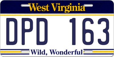 WV license plate DPD163