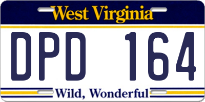 WV license plate DPD164