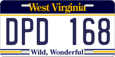WV license plate DPD168