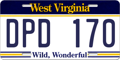 WV license plate DPD170