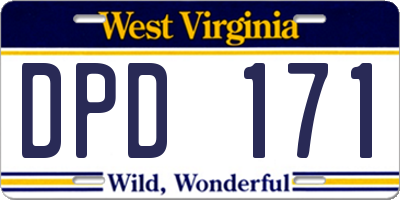 WV license plate DPD171