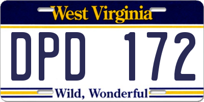 WV license plate DPD172