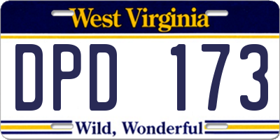 WV license plate DPD173