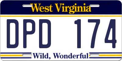 WV license plate DPD174