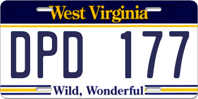 WV license plate DPD177