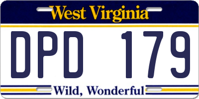 WV license plate DPD179