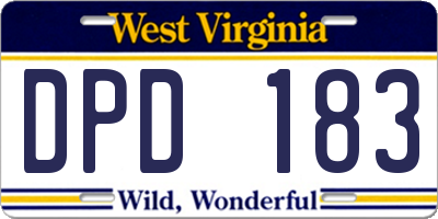 WV license plate DPD183