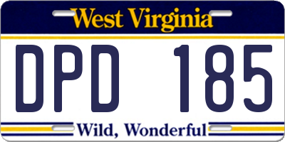 WV license plate DPD185