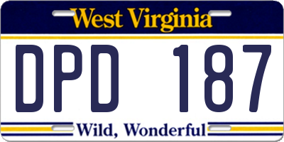 WV license plate DPD187