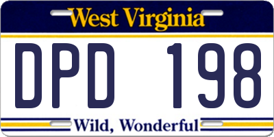 WV license plate DPD198