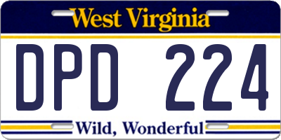 WV license plate DPD224