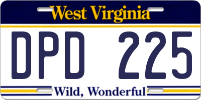 WV license plate DPD225
