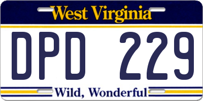 WV license plate DPD229