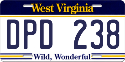 WV license plate DPD238