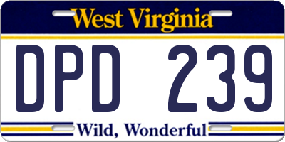 WV license plate DPD239