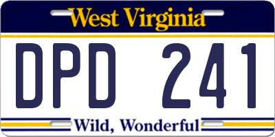 WV license plate DPD241
