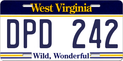 WV license plate DPD242