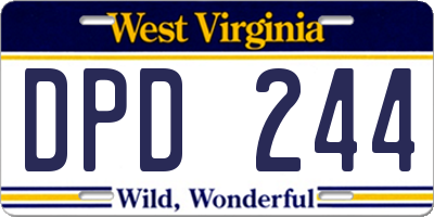 WV license plate DPD244