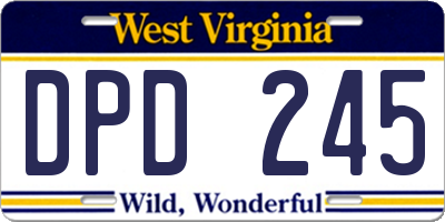 WV license plate DPD245