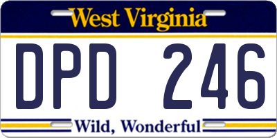 WV license plate DPD246