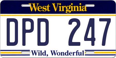 WV license plate DPD247
