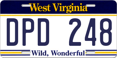 WV license plate DPD248