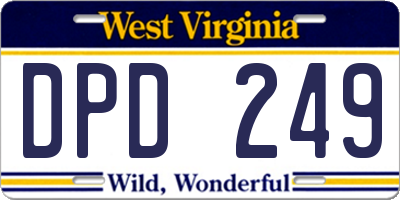 WV license plate DPD249